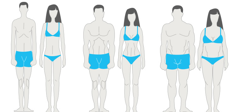 Три типа телосложения у мужчин и женщин