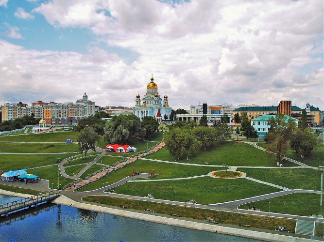 Вид на собор святого Федора Ушакова, Саранск