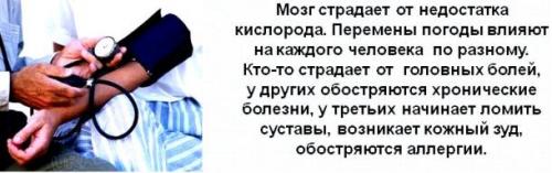 Влияние повышенного атмосферного давления на организм человека. Влияние на организм человека